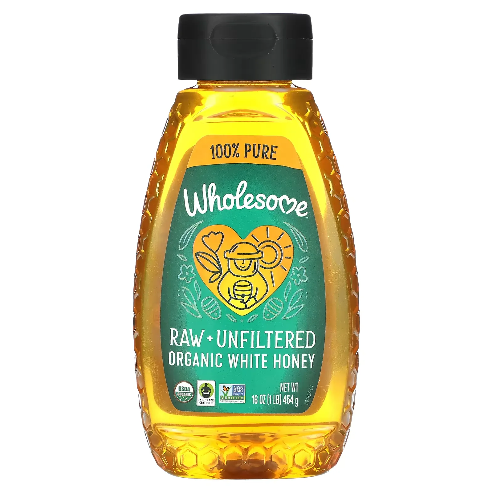 Organic Raw Unfiltered White Honey, 16 oz (454 g)