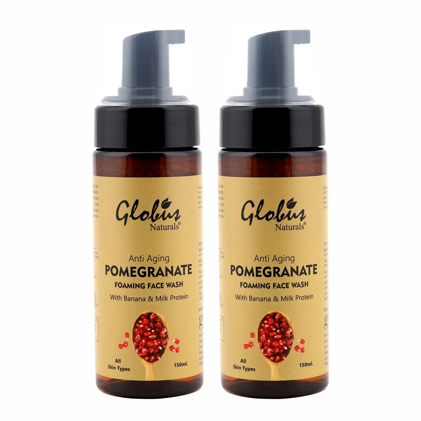 Globus Naturals Pomegranate Foaming Fruit Face wash (150 ml) Pack Of 2