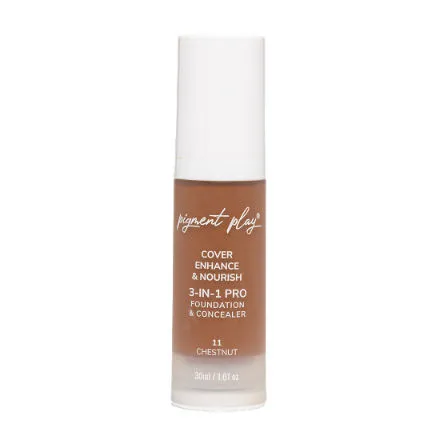 Pigment Play 3-in-1 Cover + Enhance + Nourish Foundation & Concealer - 11 Chestnut