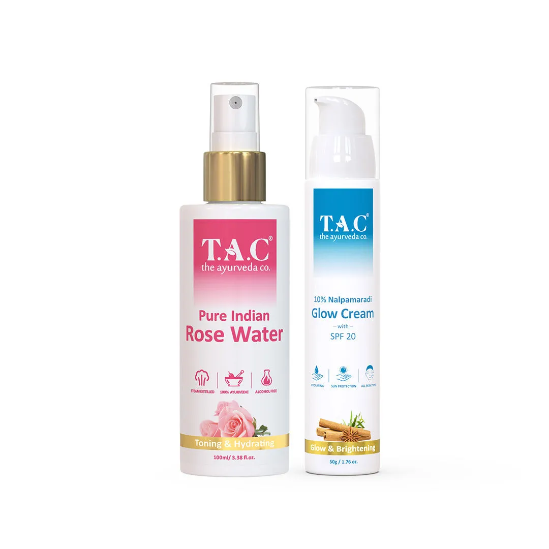 TAC - The Ayurveda Co. Rose Water Toner & Spf 15 Oil Free Face Moisturizing Day Cream