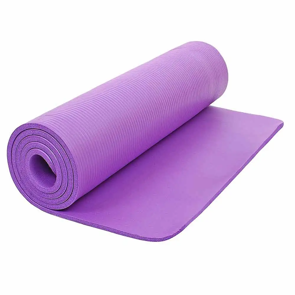 Strauss Premium Extra Thick Gym Exercise NBR Yoga Mat,  (Floral) Purple  10 mm