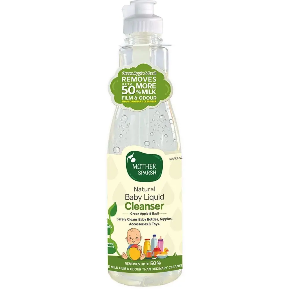 Mother Sparsh Natural Baby Liquid Cleanser (Powered by Plants) Cleanser for Baby Bottles, Nipples, Accessories and Toys, 500ml