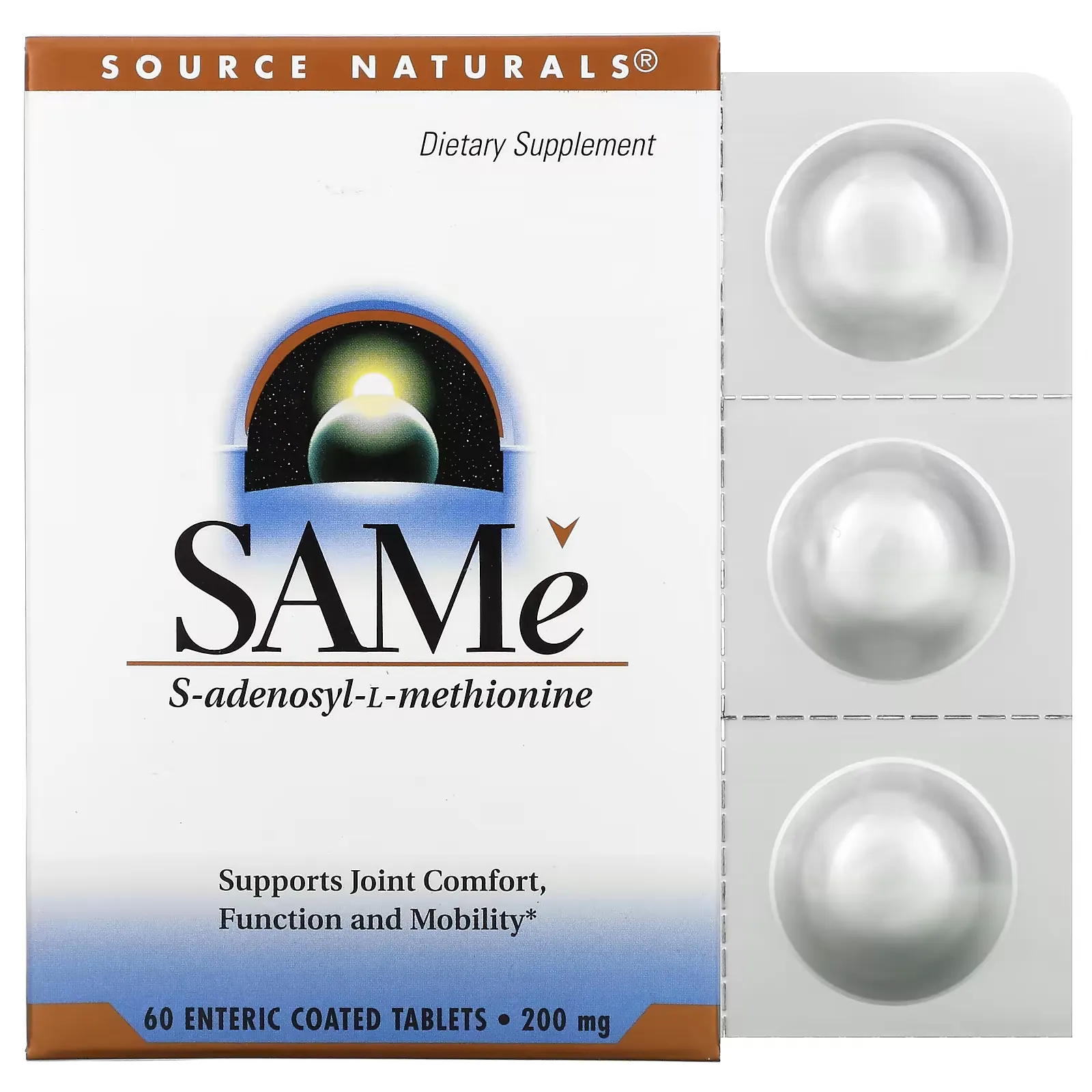 SAMe (Disulfate Tosylate), 200 mg, 60 Enteric Coated Tablets