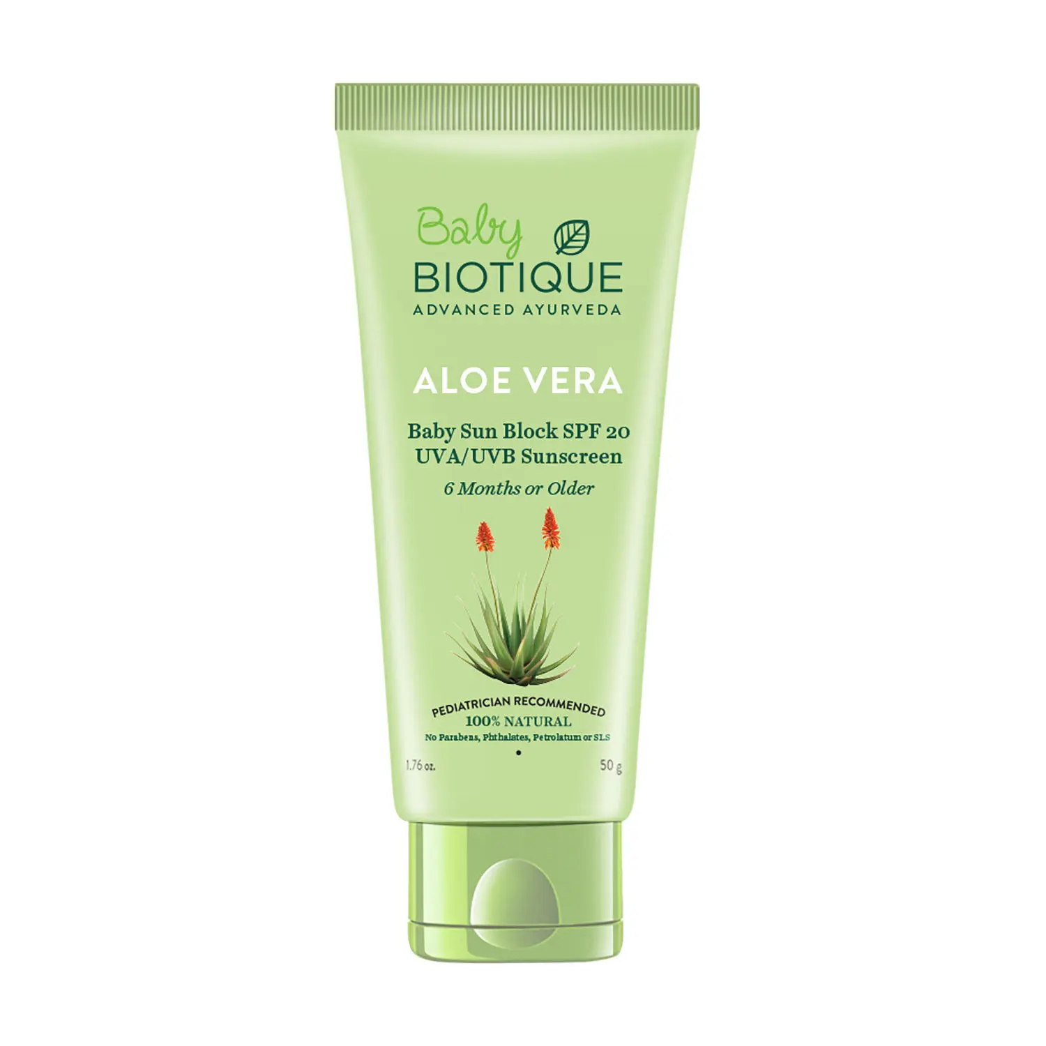 Biotique Bio Aloe Vera Baby Sun Block SPF 20 UVA/UVB Sunscreen (50 g)