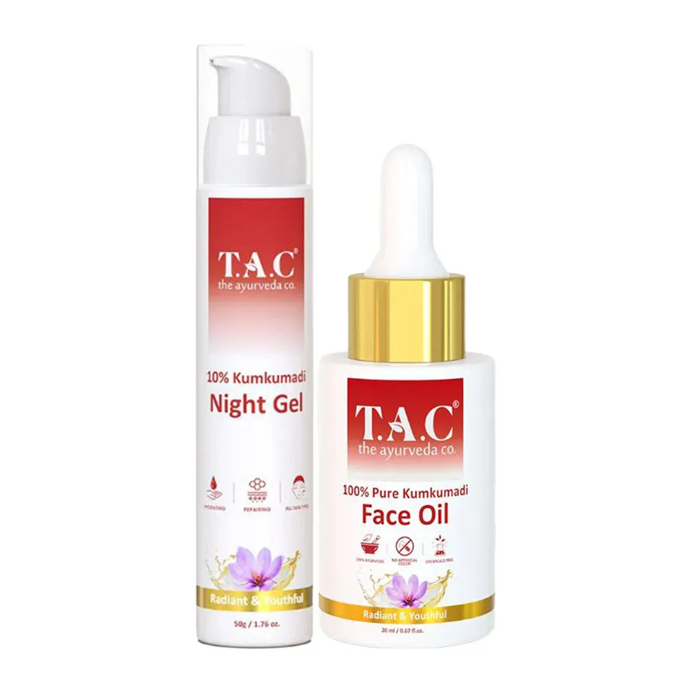 TAC - The Ayurveda Co. 10% Kumkumadi Face Oil & 10% Kumkumadi Night Gel