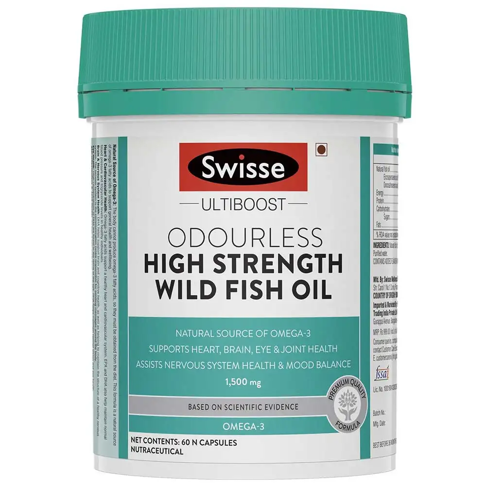 Swisse Ultiboost Odourless High Strength Wild Fish Oil,  60 capsules