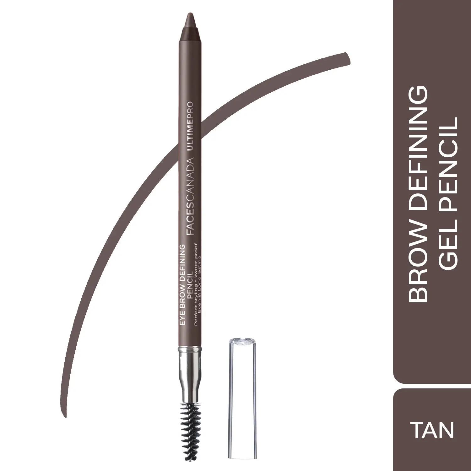 Faces Canada Brow Defining Pencil | Gel Gliding Formula | No Transfer | Waterproof | Long Lasting |Intense Color |Paraben & Mineral Oil Free |Tan 1.2g