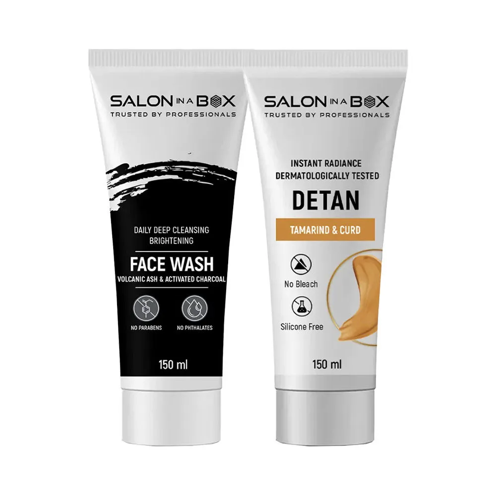 Salon In A Box Clean & De-Tan Combo - Face Wash + Tamarind & Curd De-Tan Cream