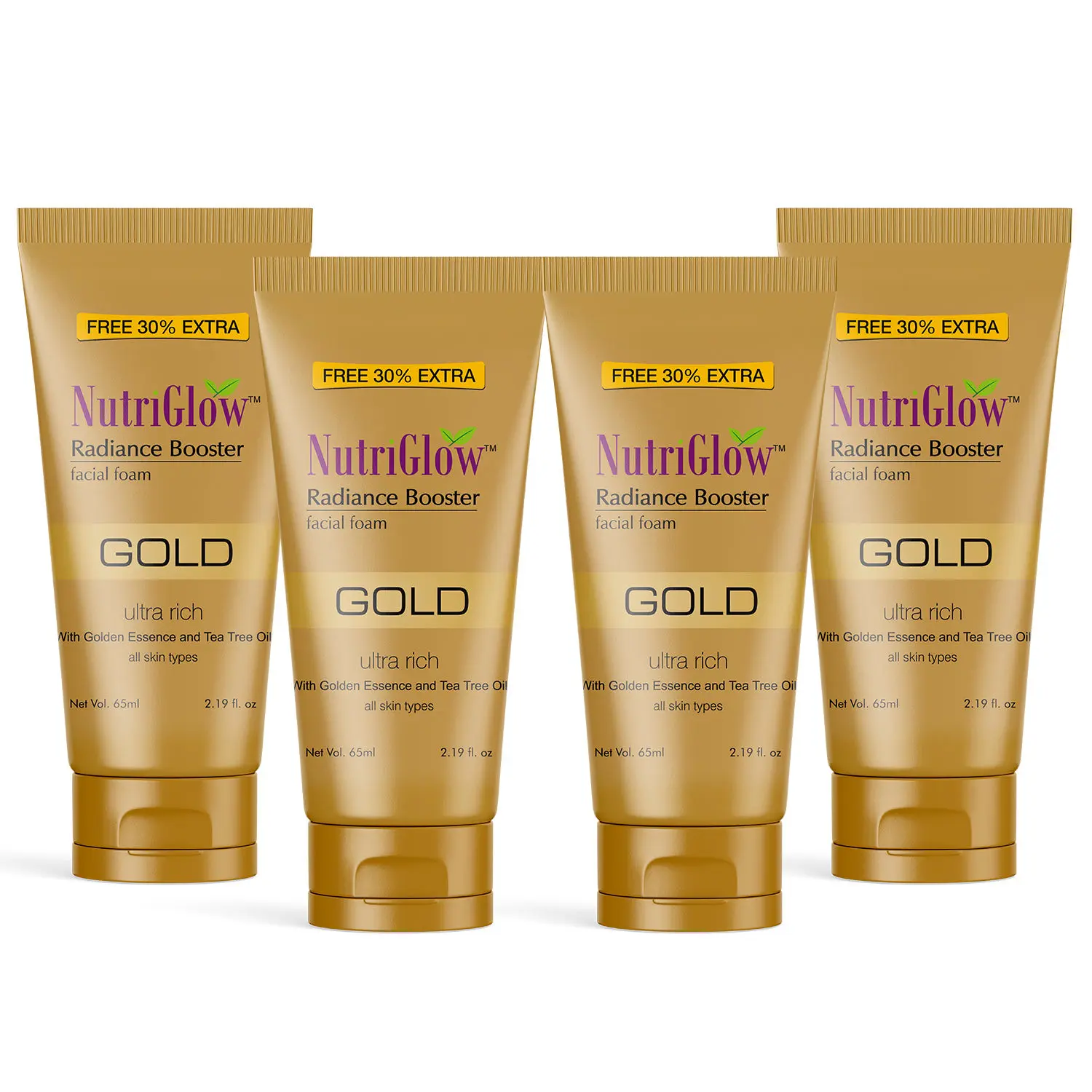 NutriGlow Combo of 4 Face Wash- Diamond Radiance/ Gold Radiance Booster/ Wild Turmeric & Neem & Tulsi (65ml each)