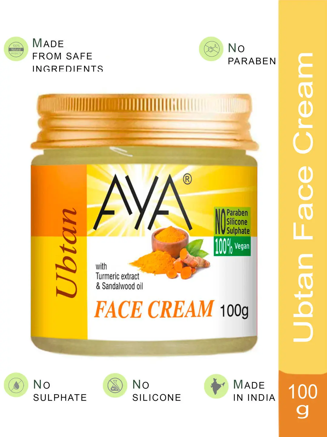 AYA Ubtan Face Cream, 100 g | No Paraben, No Silicone, No Sulphate