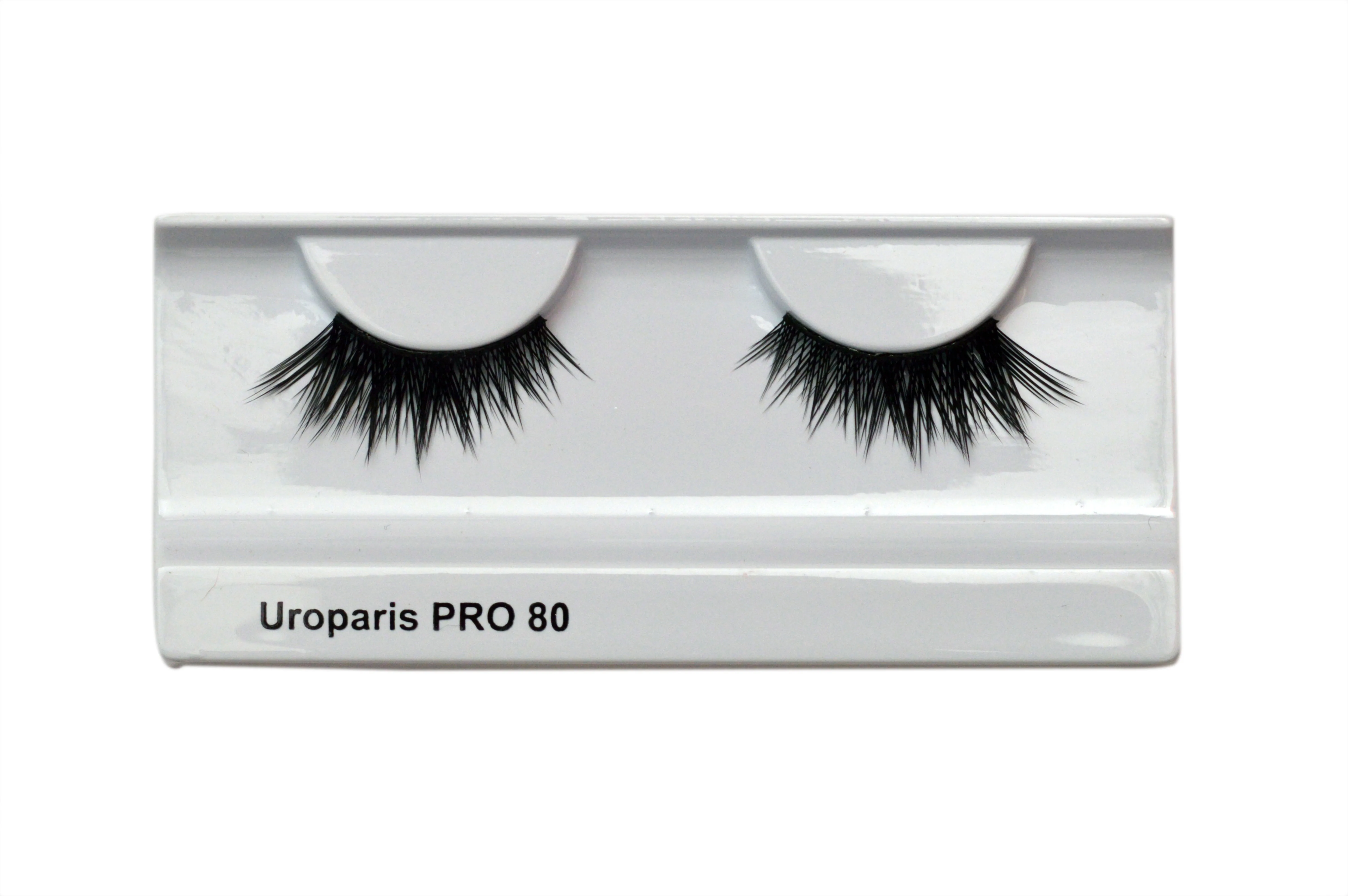 Uroparis Human Hair Eyelashes - PRO 80 / BLACK FINE SYNTHETIC FIBER