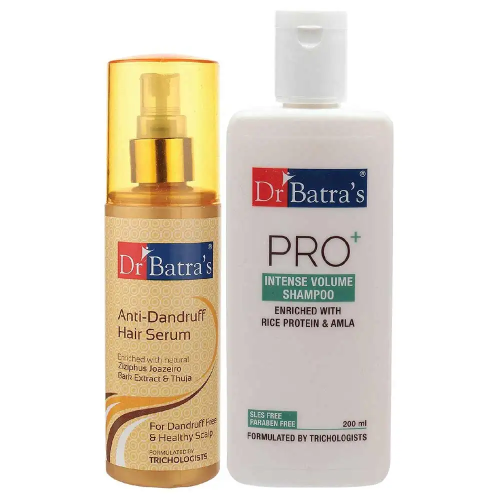 Dr Batra's Anti Dandruff Hair Serum & Pro+ Intense Volume Shampoo - 200 ml Combo,  2 Piece(s)/Pack  Dandruff Control