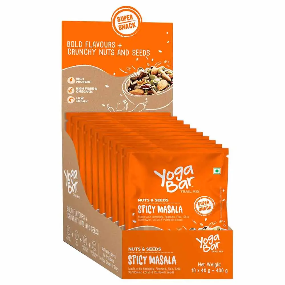 Yogabar Nuts & Seeds Mix,  Spicy Masala  10 Piece(s)/Pack