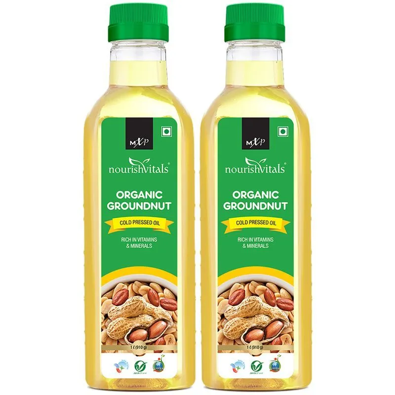 NourishVitals Organic Groundnut, Rich In Vitamins & Minerals, Food Grade Cooking Oil