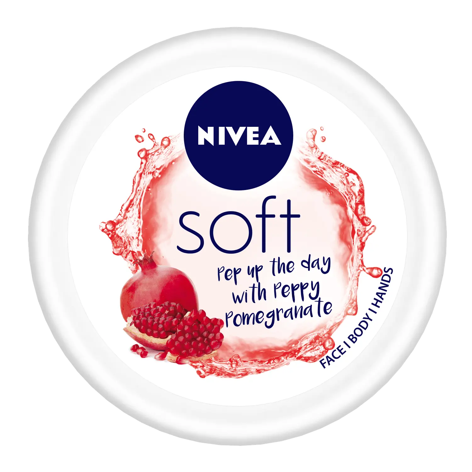 NIVEA Soft Light Moisturizer Cream, Peppy Pomegranate, with Vitamin E & Jojoba Oil for Face, Hands and Body, (200 ml)