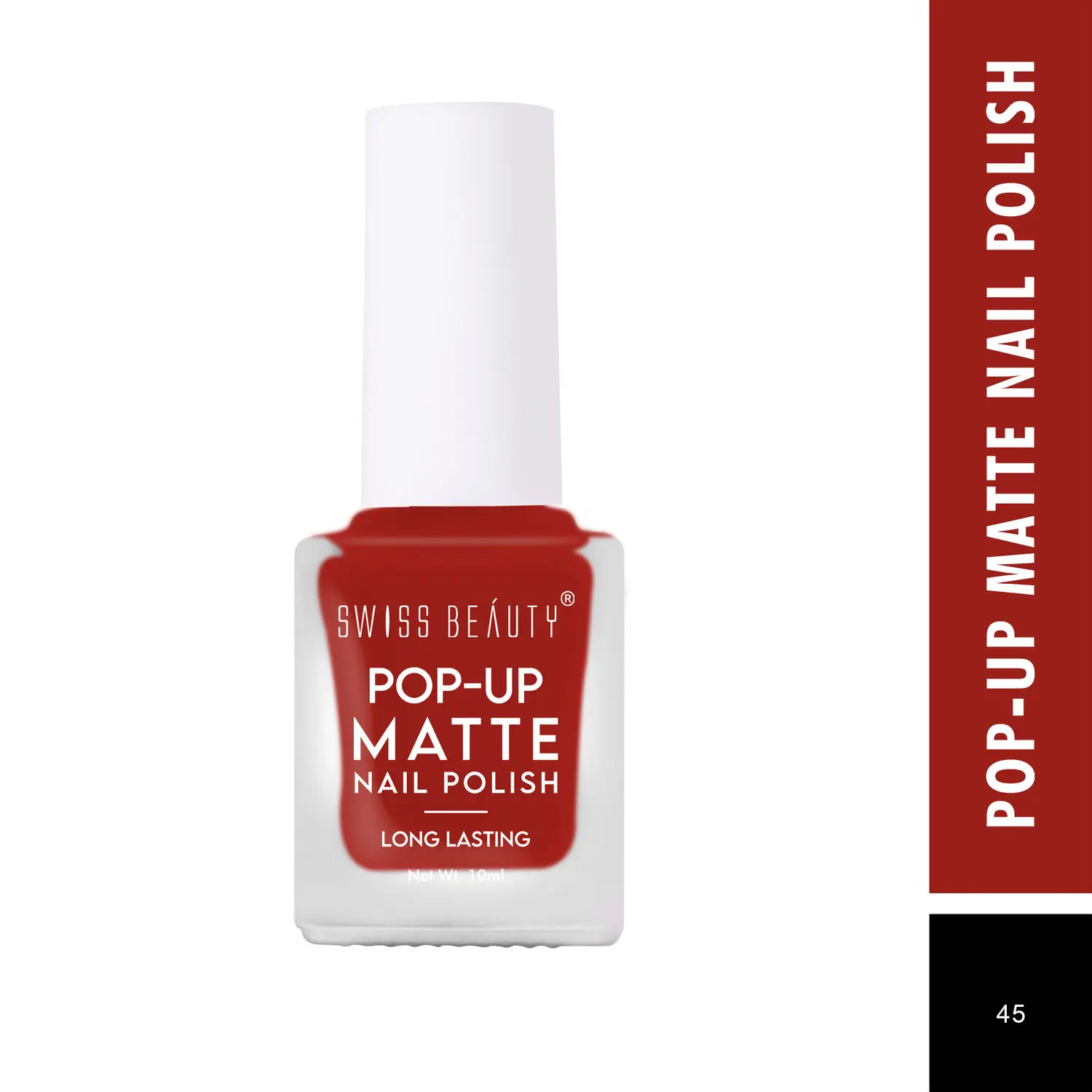 Swiss Beauty POP-UP Matte Nail Polish 45 Red (10 ml)