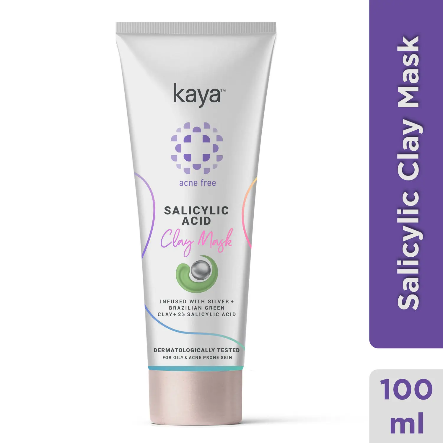 Kaya Salicylic Acid Face Clay Mask 100gm | For Oily & Acne Prone Skin | Exfoliates Skin | Oily to Combination Skin