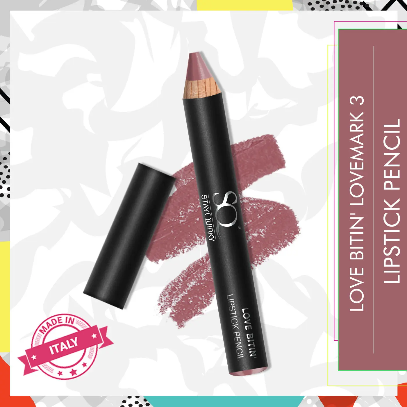 Stay Quirky Mini Lip Crayon | Lipstick Pencil | Lipstick - Love Bitin' Lovemark 3 (2.1g)