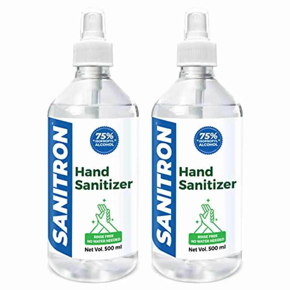 Sanitron Liquid Spray Hand Sanitizer,  75% Isopropyl alcohol (IPA)  2 Piece(s)/Pack  Spray Bottle