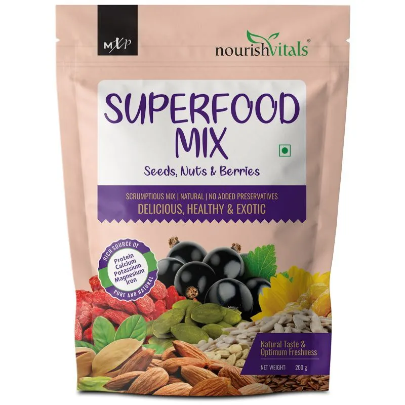 NourishVitals Superfood Mix, Seeds, Nuts & Berries, Scrumptious Mix Natural