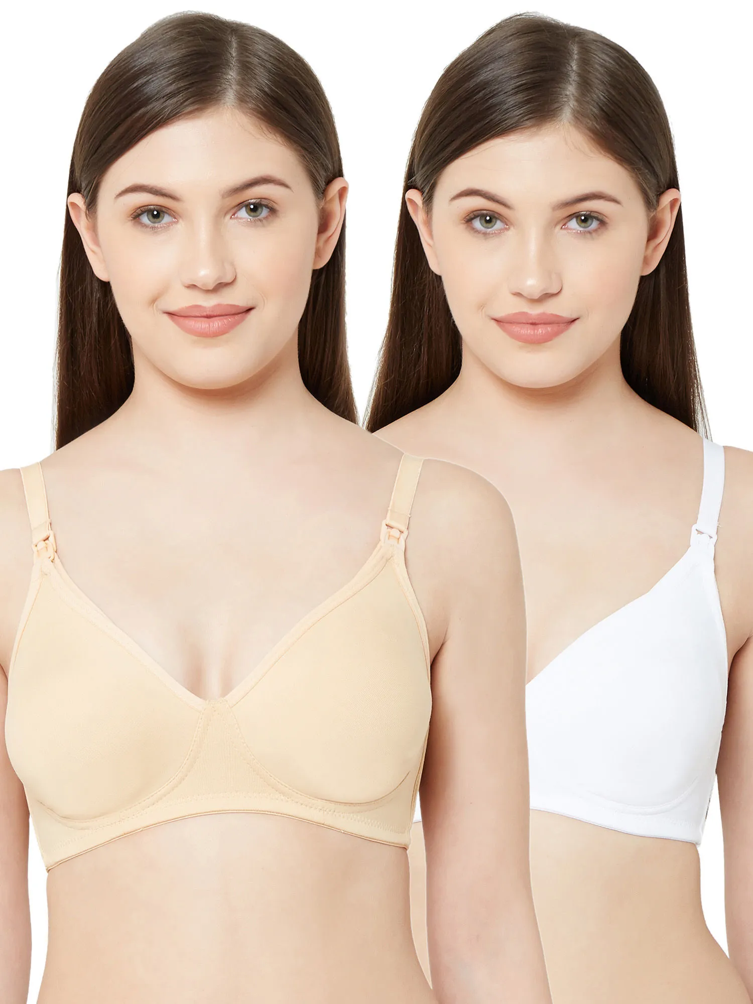 Juliet Womens Non Padded Non Wired Feeding Bra Combo Mom White Skin