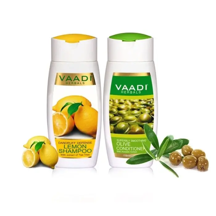 Vaadi Herbals Dandruff Defense Lemon Shampoo with Olive Conditioner (110 ml x 2)