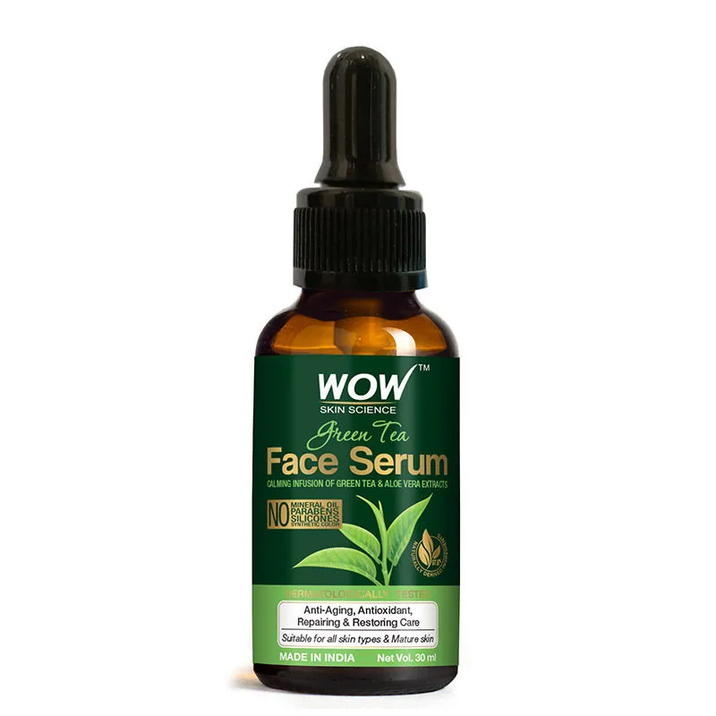 WOW Skin Science Green Tea Face Serum - No Mineral Oil, Parabens, Silicones & Synthetic Color