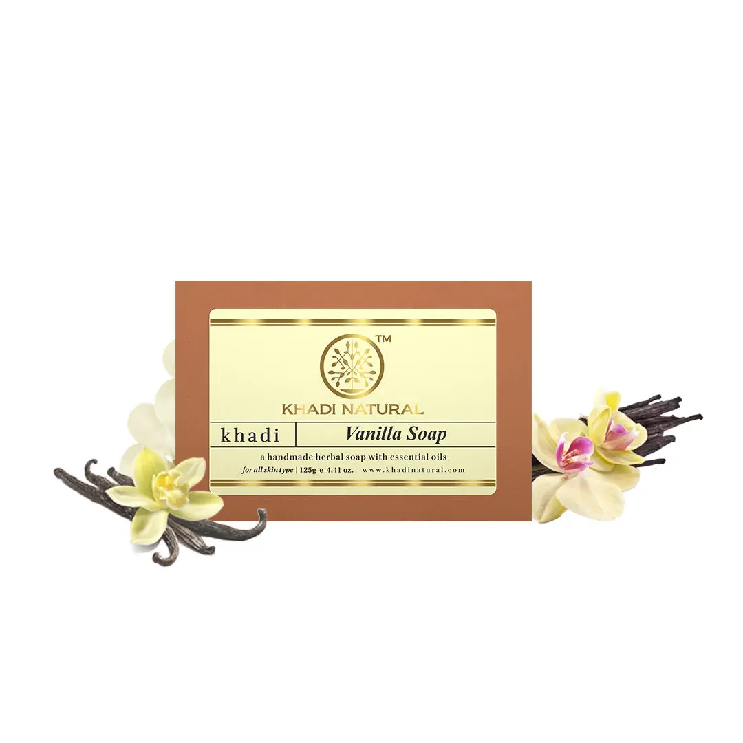 Khadi Natural Vanilla Handmade Soap| Anti-bacterial - (125gm)