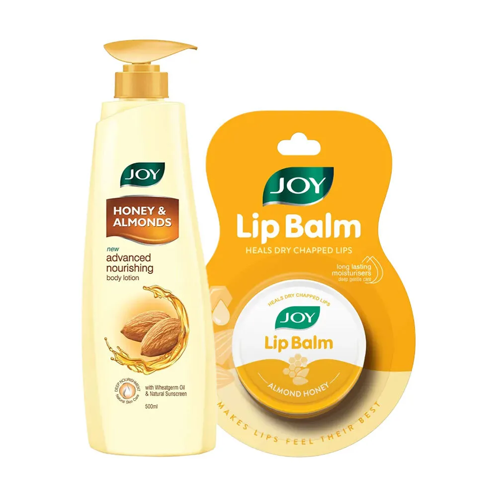 Joy Almond Honey Lip Balm And Honey & Almonds Advanced Nourishing Body Lotion(520 Ml)