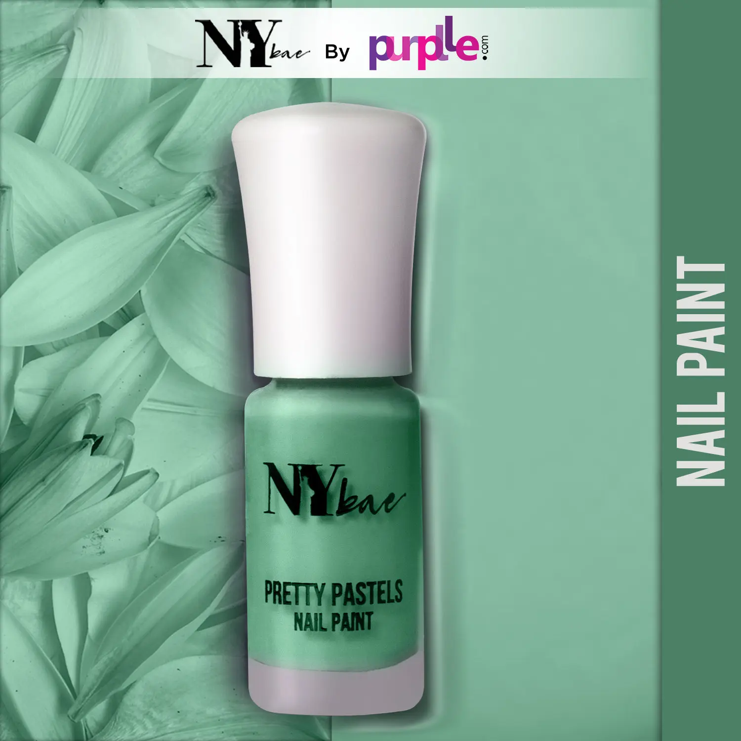 NY Bae Pretty Pastels Nail Paint - Aqua Lily 06 (3 ml) | Glossy Finish | Rich Pigment | Chip-proof | Full Coverage | Travel Friendly