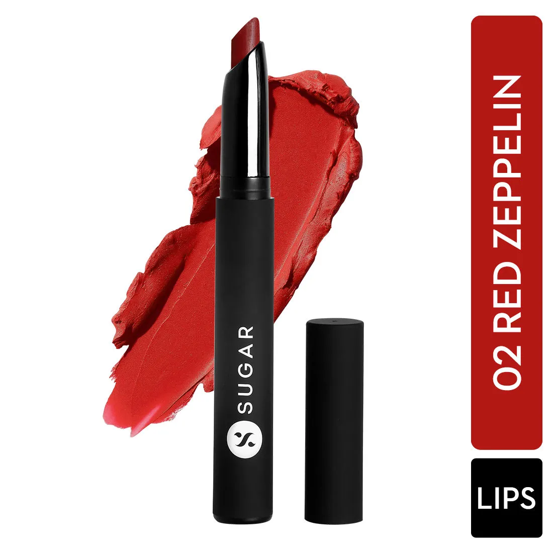 SUGAR Matte Attack Transferproof Lipstick - 02 Red Zeppelin (Chilli Red)