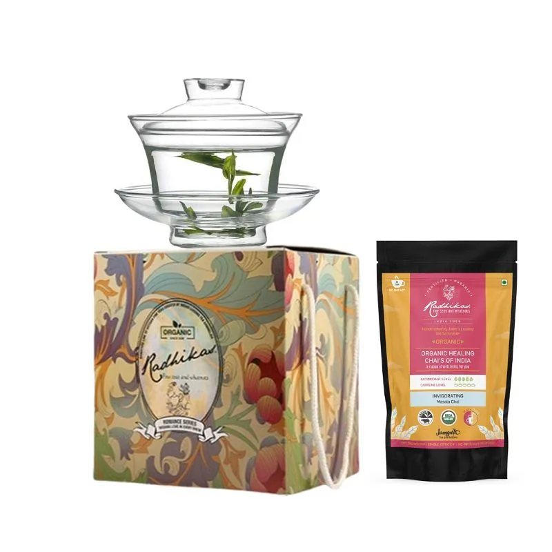 Radhikas Rope Style Box Medium - Masala Assam With Glass Gaiwan