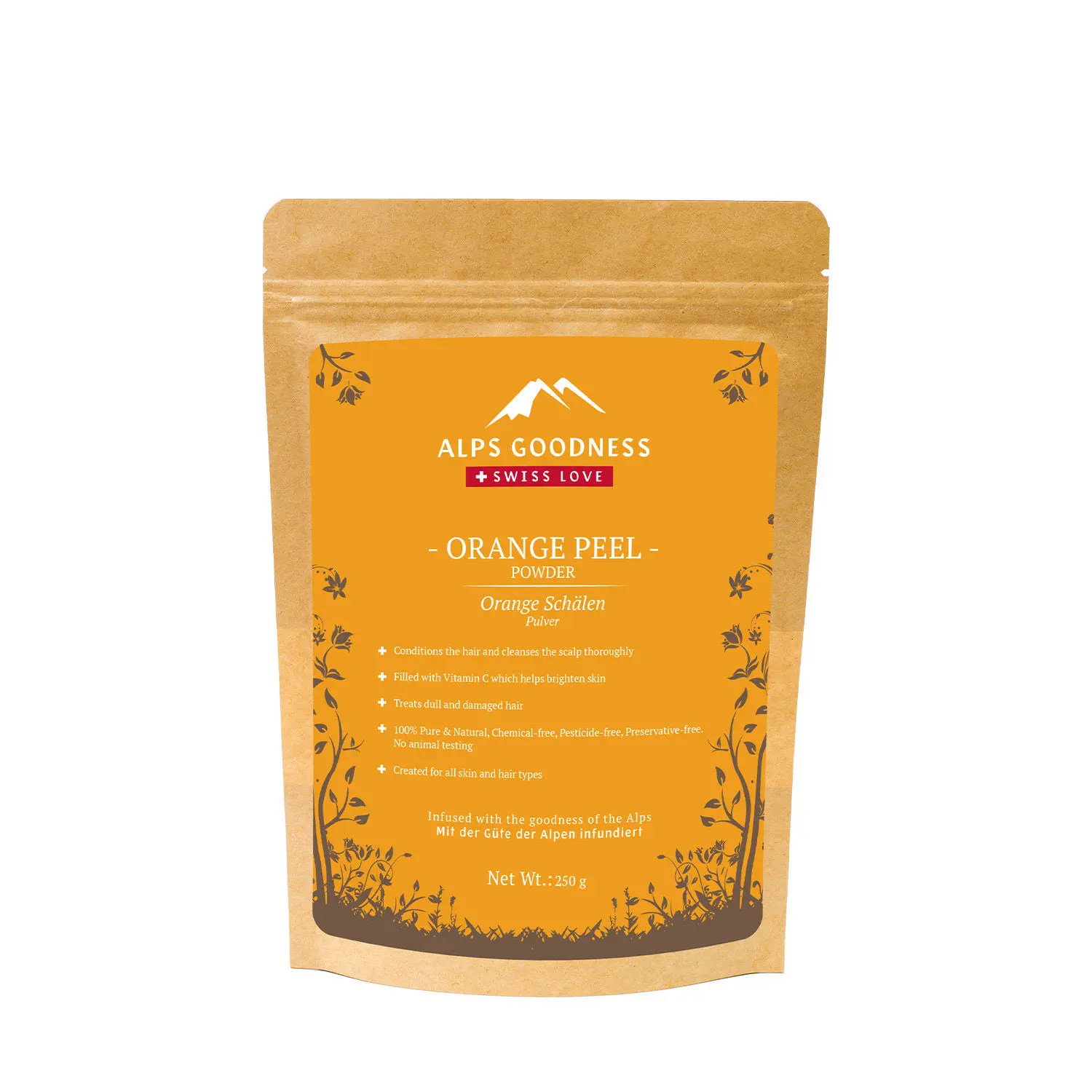 Alps Goodness Powder - Orange Peel (250 g)| 100% Natural Powder | No Chemicals, No Preservatives, No Pesticides | Face Mask for Even Toned Skin | Face Mask for Glow