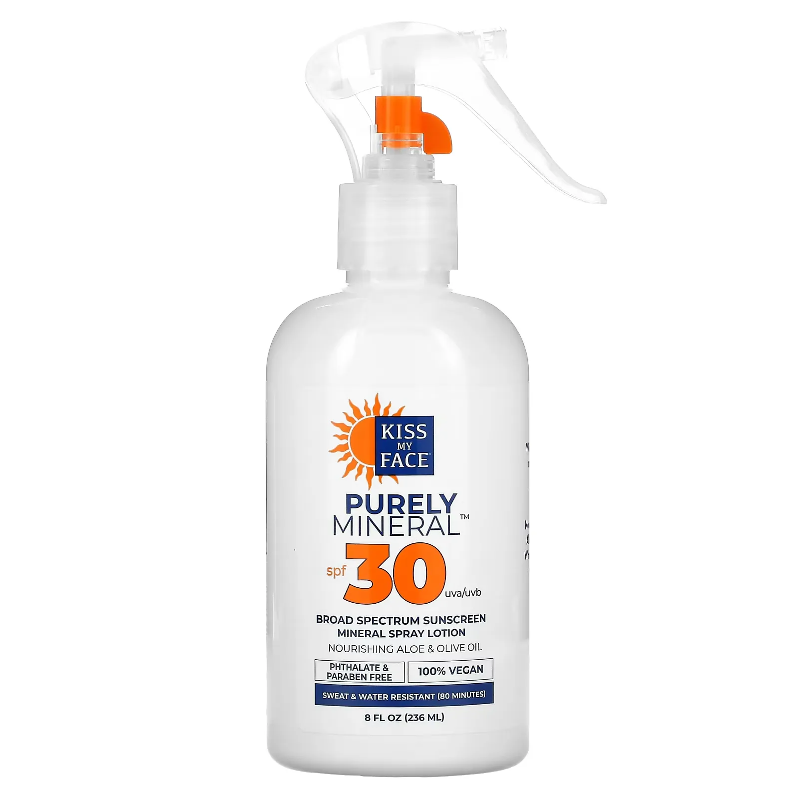 Purely Mineral, Broad Spectrum Sunscreen Mineral Spray Lotion, SPF 30, 8 fl oz (236 ml)