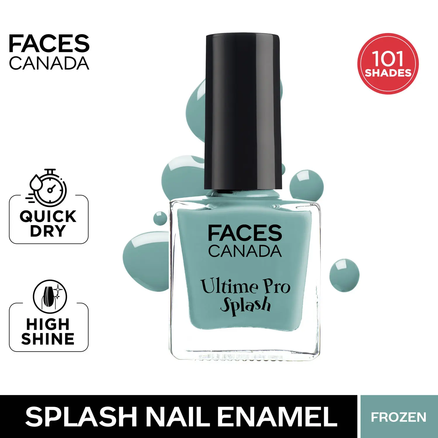 Faces canada Ultime Pro Splash Nail Enamel I Quick-drying I Longlasting I Chip-defiant I Smooth application I Frozen 40 5ml