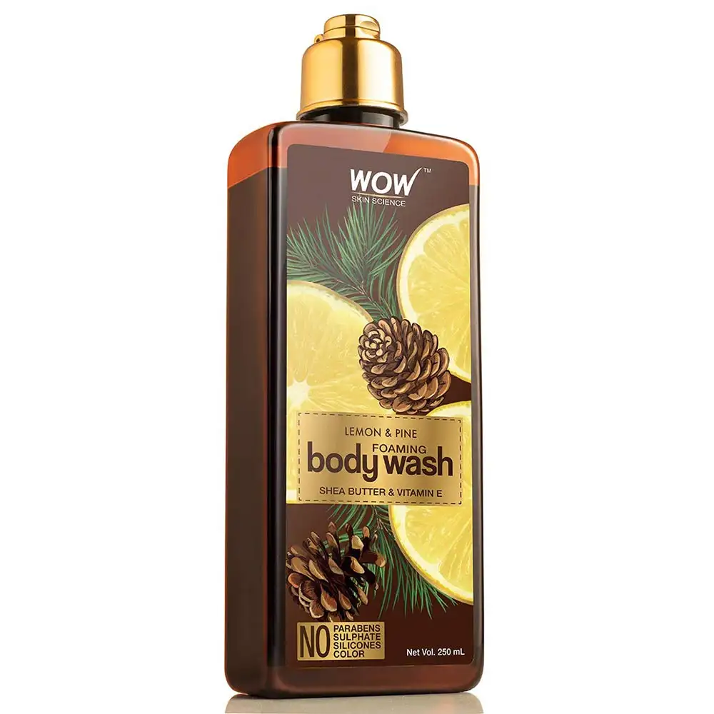 WOW Skin Science Lemon & Pine Foaming Body Wash,  250 ml  with Shea Butter & Vitamin E