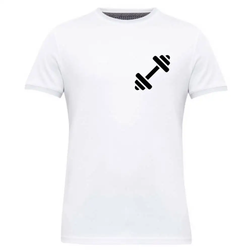 Gym Brute Dumbbell T-Shirt,  White  Medium