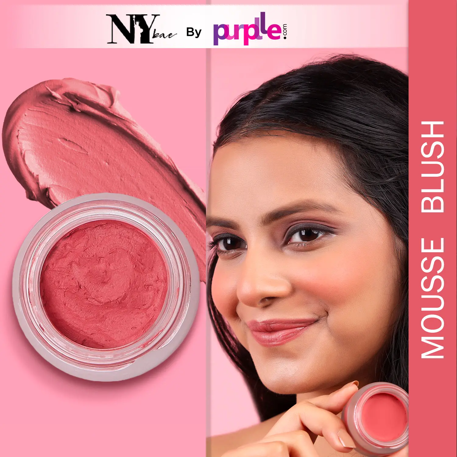 NY Bae Mousse Blush - Rosewood Romance 01 (10 gm) | Brown | Natural Matte Finish | Satin Soft | Highly Pigmented | Lightweight | Super Blendable