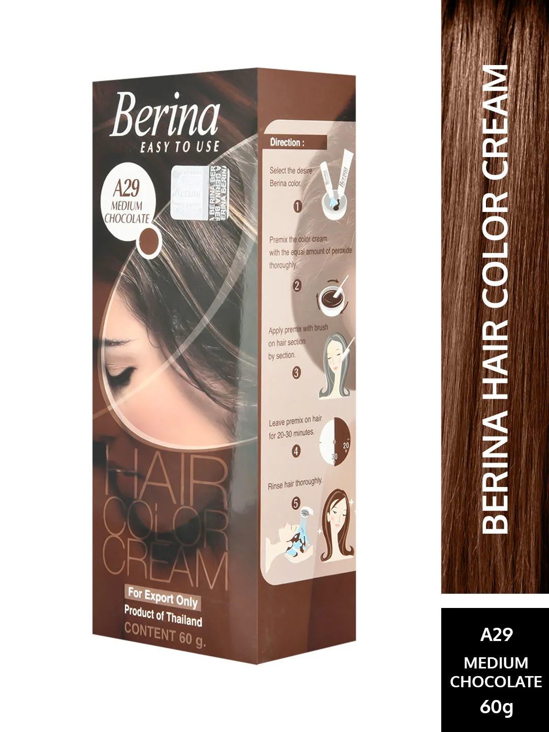 Berina Hair Color Cream - Medium Chocolate