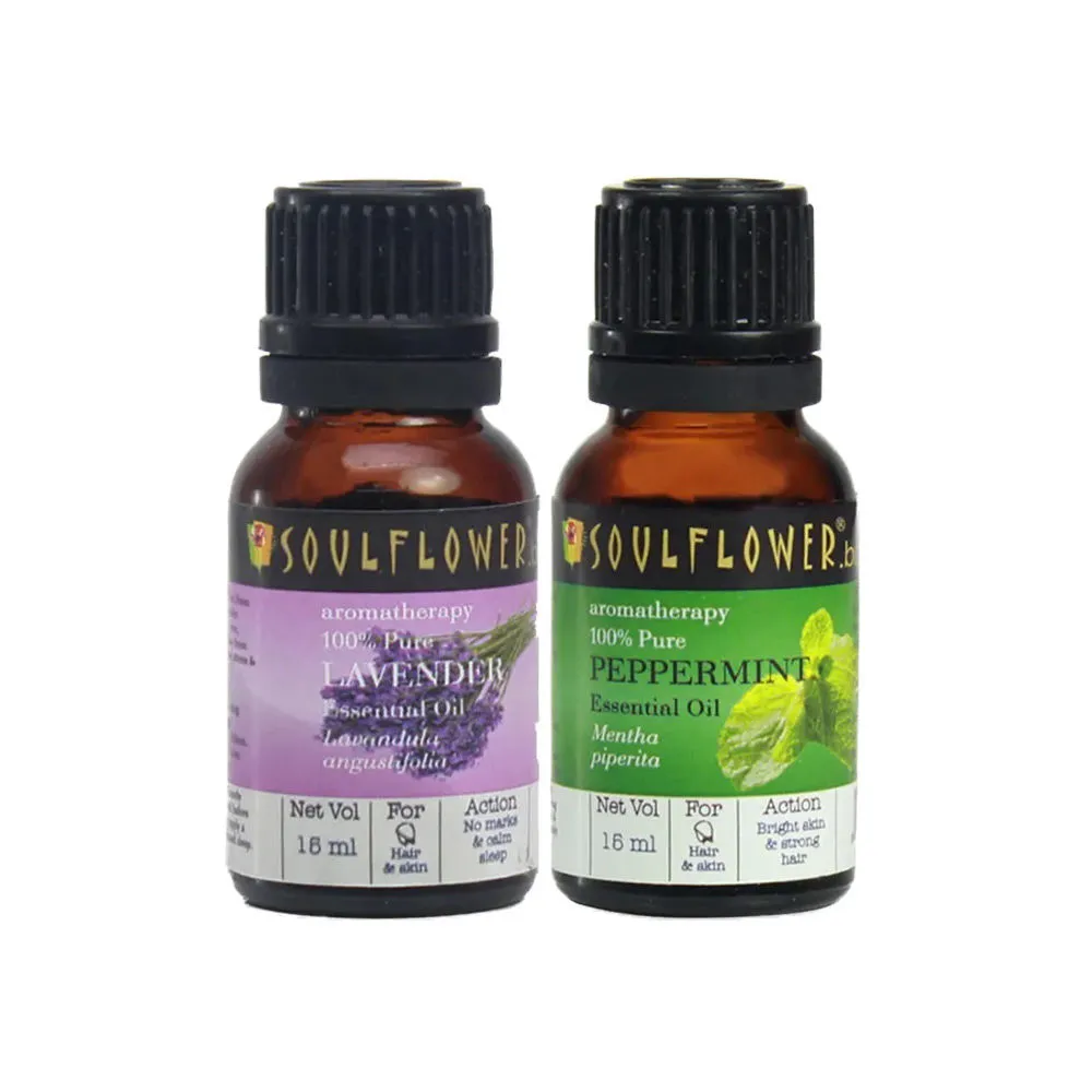 Soulflower Lavender & Peppermint Essential Oil Combo