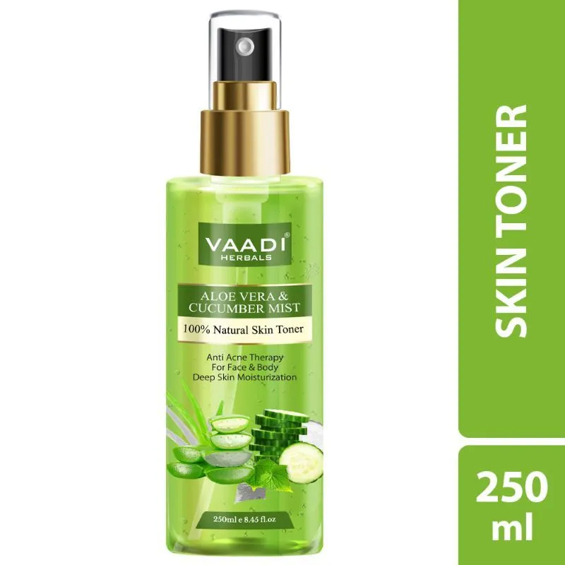 Vaadi Herbals Aloe Vera & Cucumber Mist - 100% Natural Skin Toner