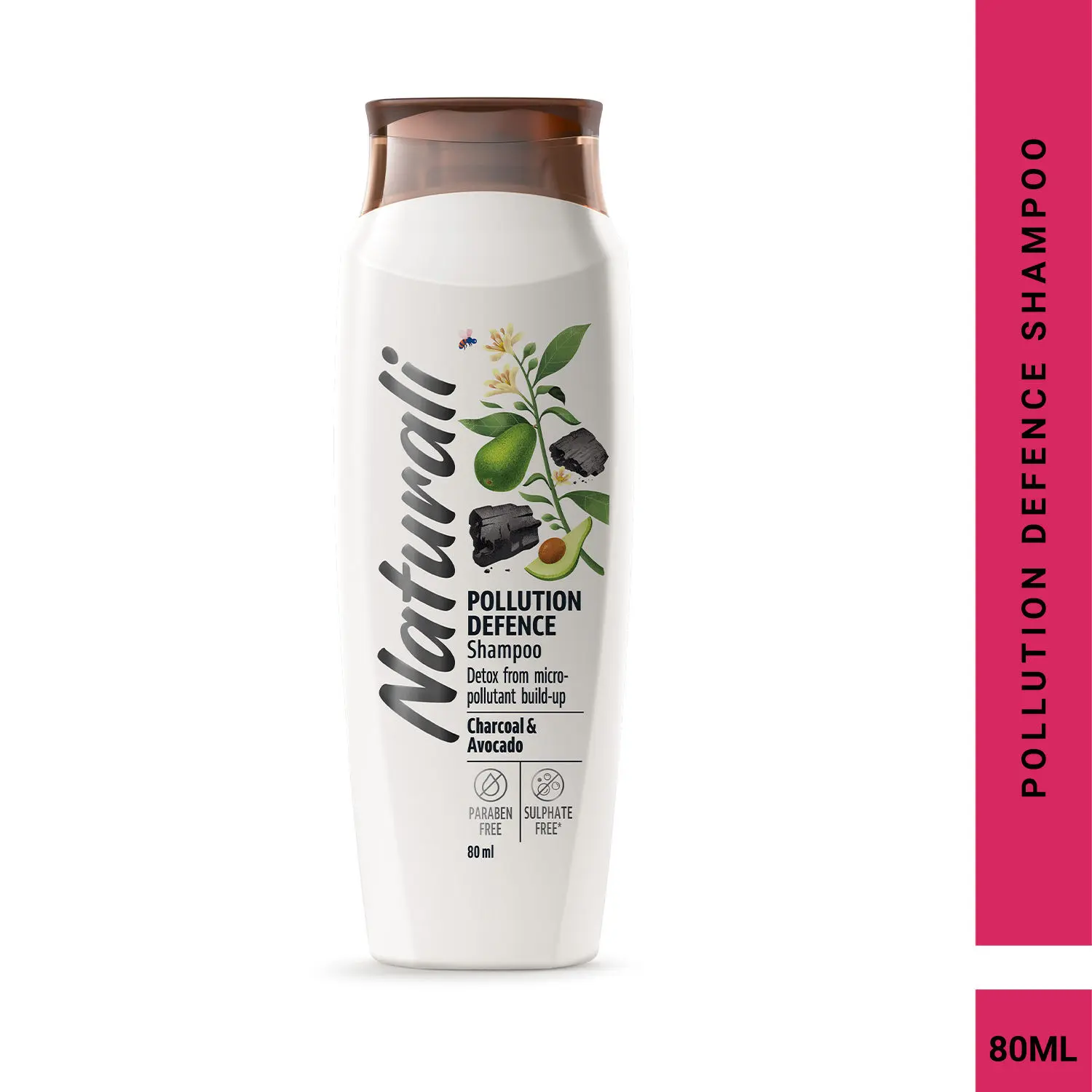 Naturali Pollution Defence Shampoo | With Charcoal & Avocado | 80 Ml