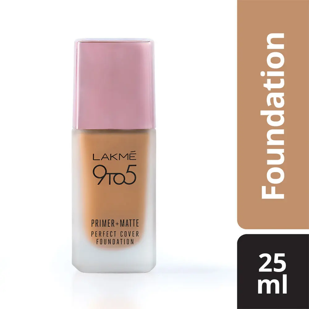 Lakme 9 To 5 Primer + Matte Perfect Cover Foundation - Neutral Almond N340 (25 ml)