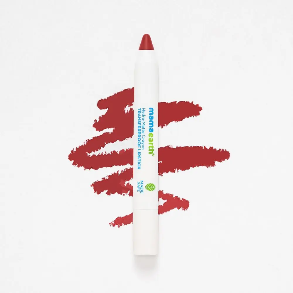 Mamaearth Hydra-Matte Crayon Transferproof Lipstick with Argan Oil - 03 Berry Red-2.4 g