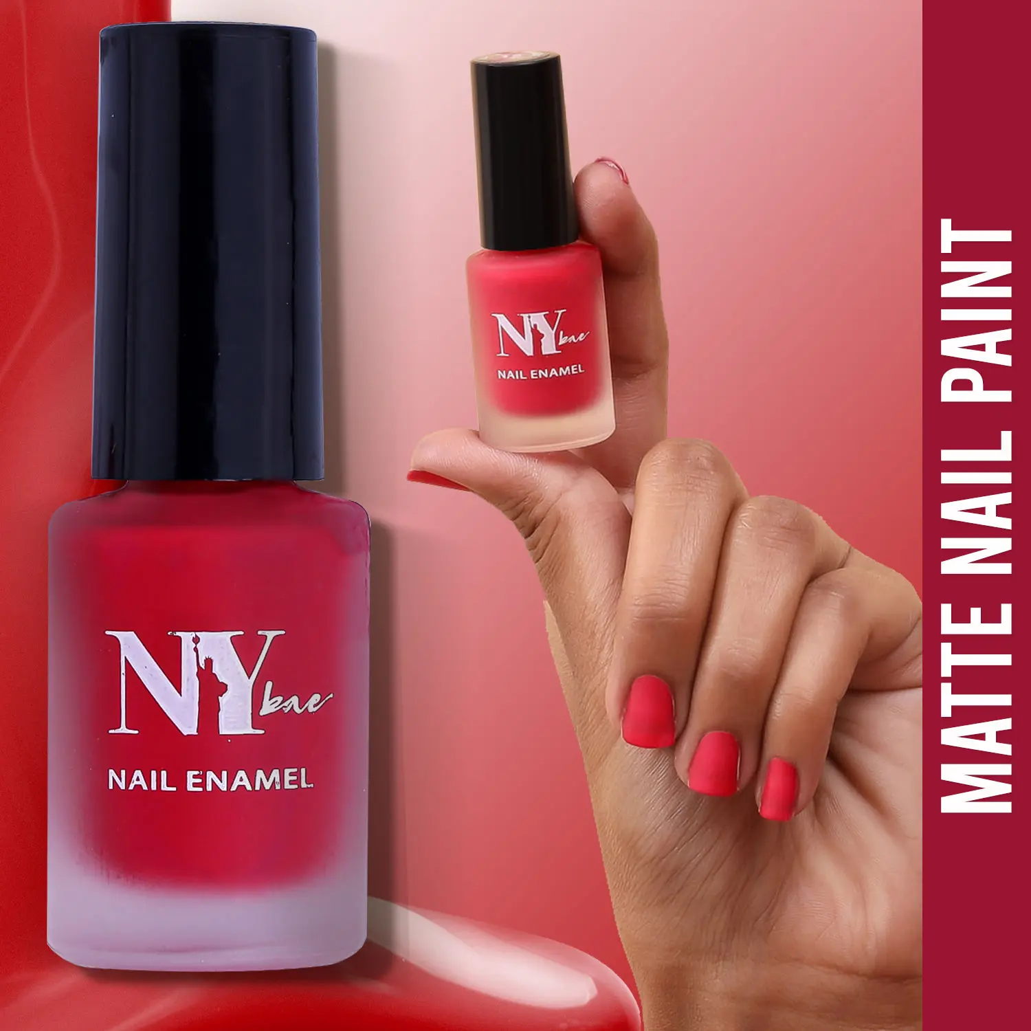 NY Bae Matte Nail Enamel - Buffalo Wings 12 (6 ml) | Pink | Luxe Matte Finish | Highly Pigmented | Chip Resistant | Long lasting | Full Coverage | Streak-free Application | Vegan | Cruelty Free | Non-Toxic