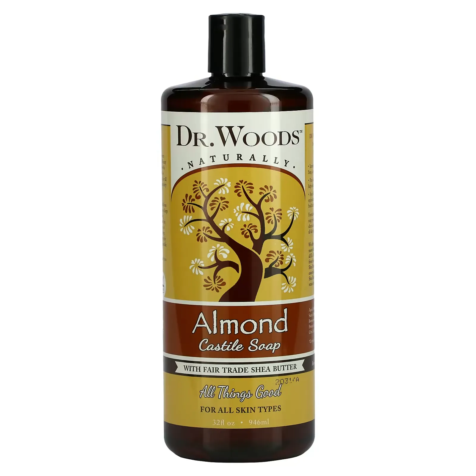 Almond Castile Soap with Fair Trade Shea Butter, 32 fl oz (946 ml)