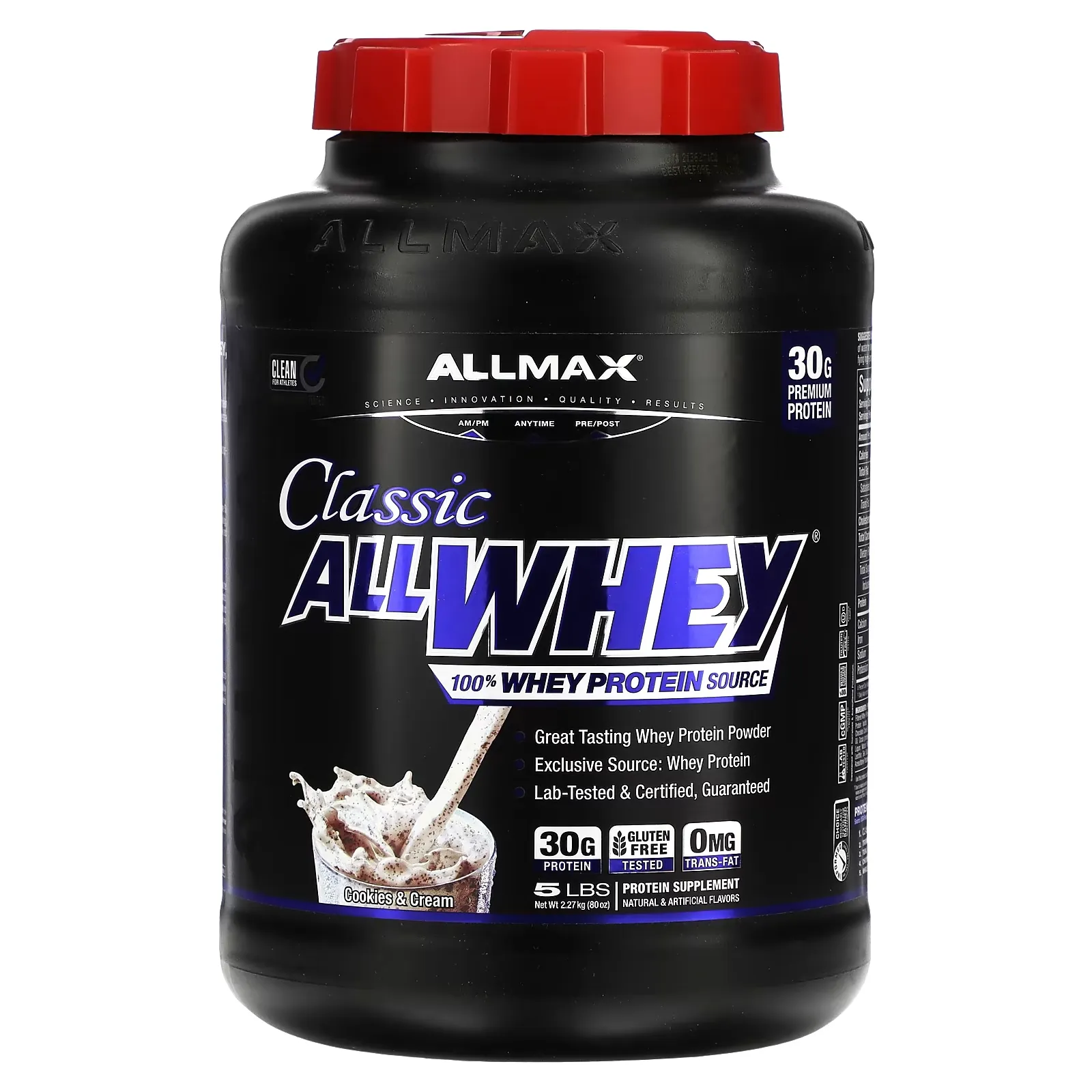 Classic AllWhey, 100% Whey Protein Source, Cookies & Cream, 5 lbs. (2.27 kg)