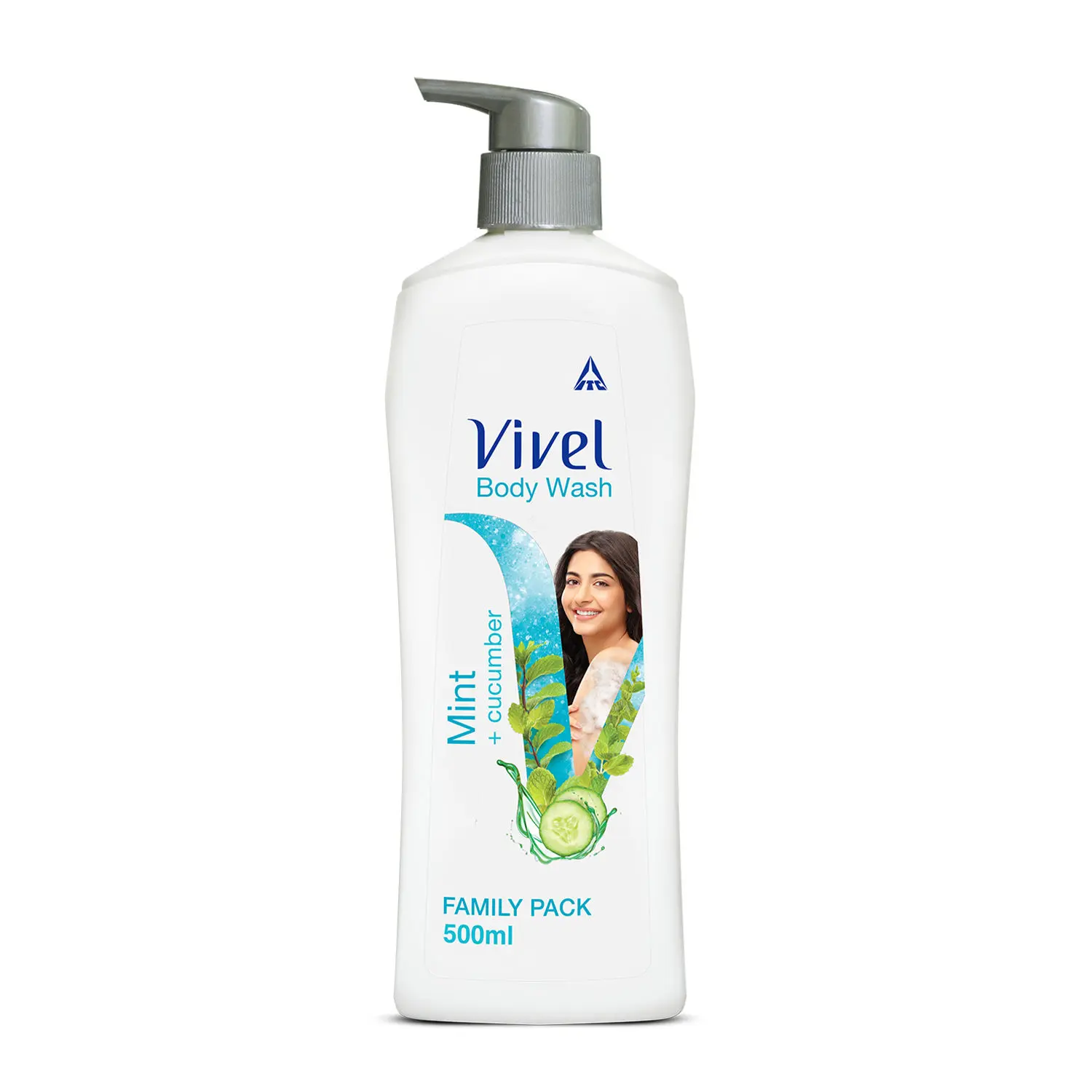 Vivel Body Wash, Mint & Cucumber Shower Creme, Cooling and Moisturising, For soft and smooth skin, High Foaming Formula, 500ml Pump, For women and men