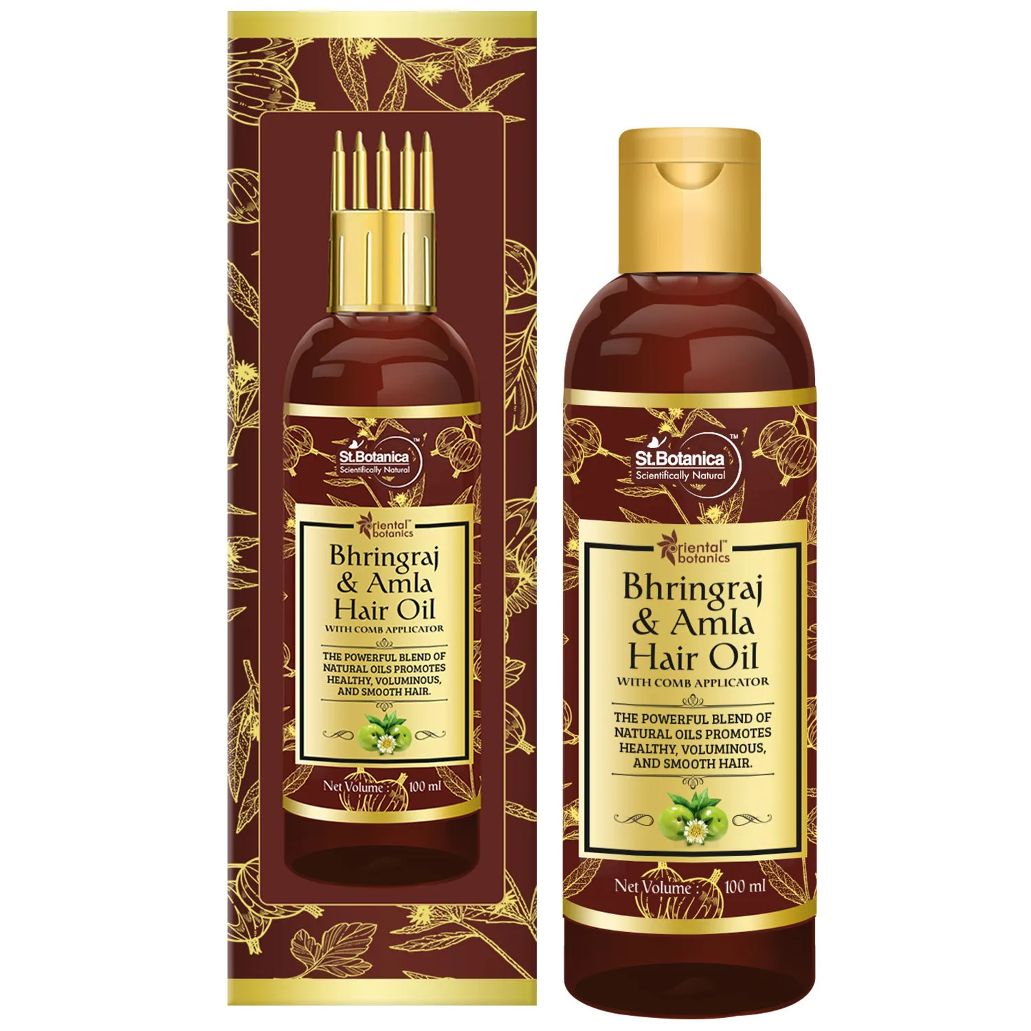 Oriental Botanics Bhringraj & Amla Hair Oil With Comb Applicator