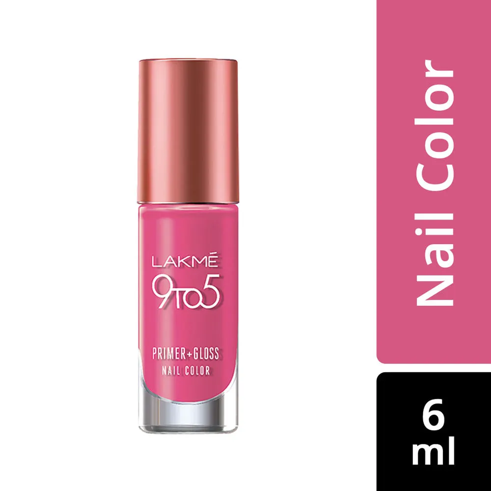 Lakme 9 to 5 Primer + Gloss Nail Color - Pink Pace